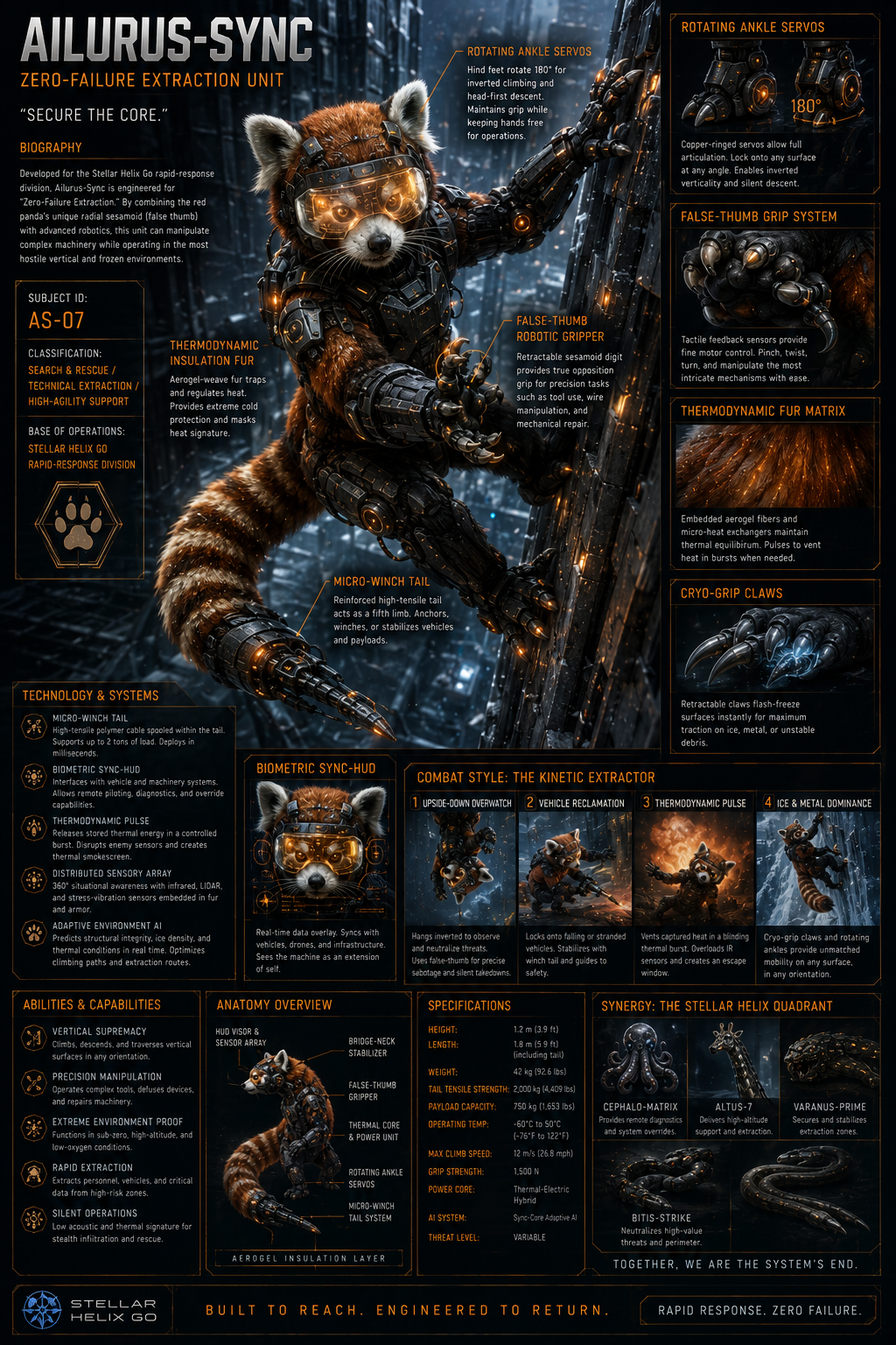 AILURUS-SYNC character infographic card